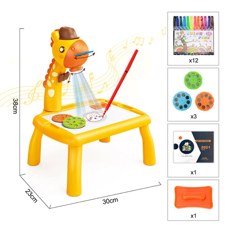Led Projector Drawing Table Toys Kids Painting Board Desk With LigKH 