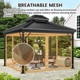 thumbnail image 6 of Universal 12ftx 12ft Gazebo Replacement Patio Mosquito Netting, Brown 4-Panel Netting Walls with Double Zippers for Patio (Mosquito Net Only), 6 of 8