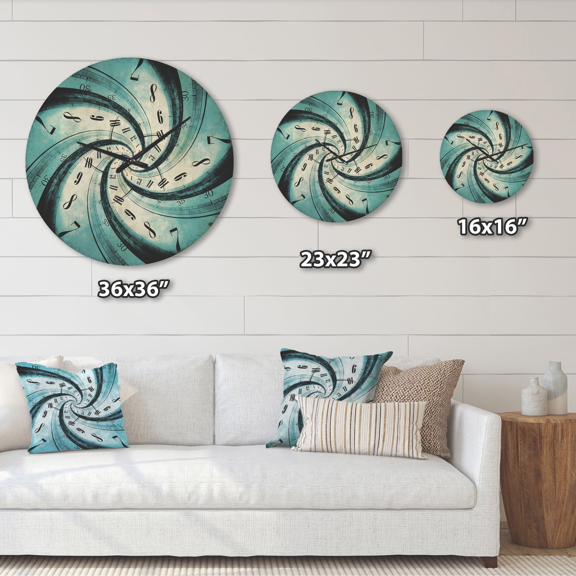 Designart 'Vortex Time Spiral ' Modern Wood Wall Clock