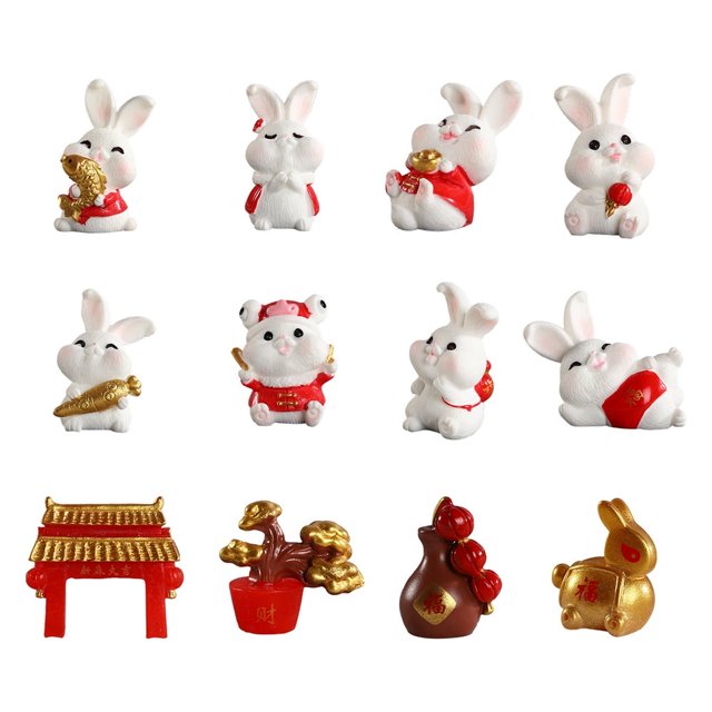 10pcs Mini Grandparents Birthday Cake Decoration Micro Landschaft Statue Gift Creative Cartoon Resin Durable Cute Mini Ornament
