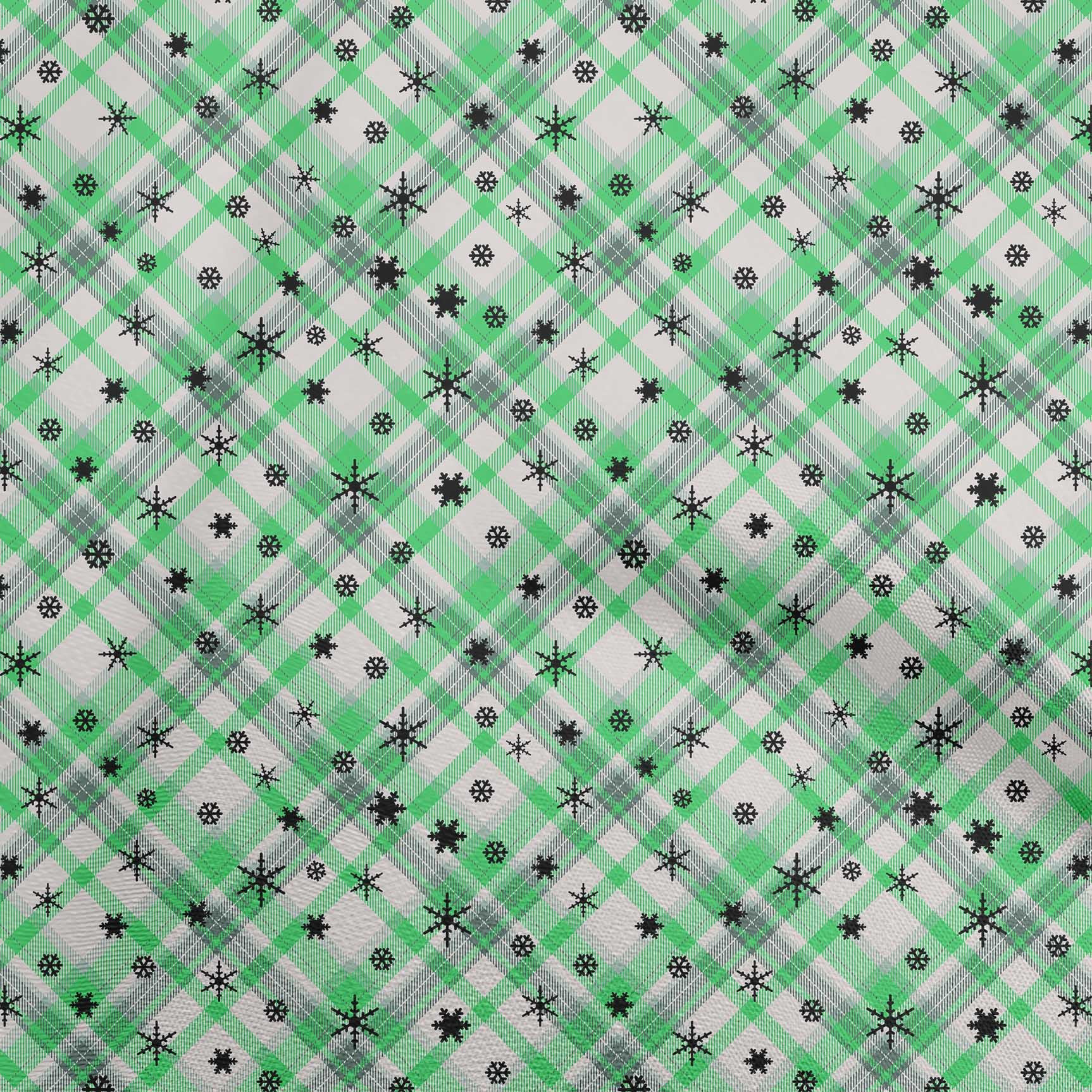 oneOone Cotton Cambric Green Fabric Christmas Diy Clothing Quilting Fabric Print Fabric By Yard 42 Inch Wide