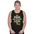 thumbnail image 4 of In Him Through Him Christian Cross Tank Top T Shirts Men Women Brisco Brands S, 4 of 6