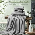 thumbnail image 6 of SONORO KATE 6 Pieces Bamboo Bed Sheets Set, Luxury Rayon Derived - Deep Pockets - Wrinkle Free - Extremely Soft, California King, Gray, 6 of 9