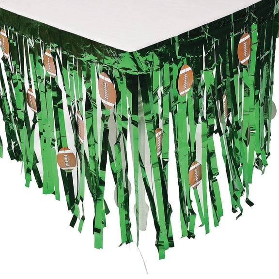Fun Express - Football Tableskirt W/cutouts - Party Supplies - Table Covers - Table Skirts - 1 Piece