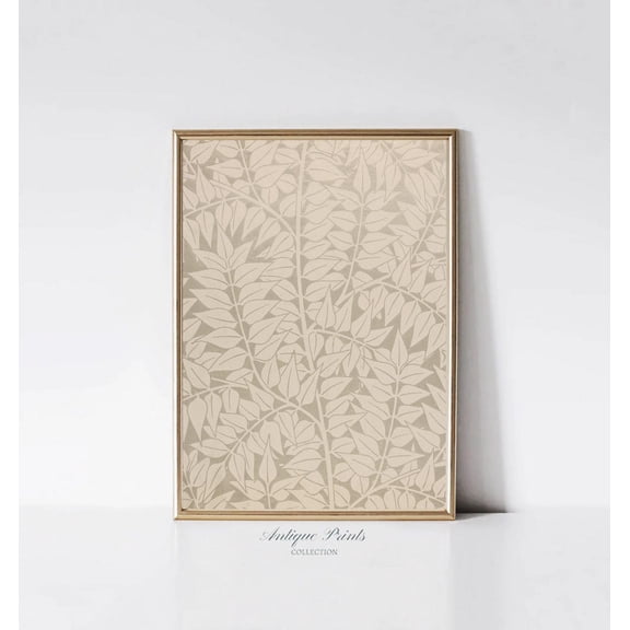 Neutral Beige Pattern Wall Art, Tapestry Wall Art, Vintage Flowers Print, Botanical Tapestry Art, Farmhouse Earth Tone Decor, Home Decor #624, 8x12 UNFRAMED