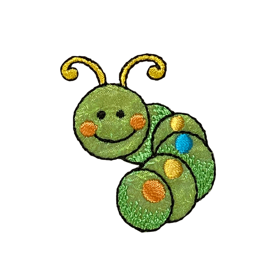 Caterpillar with Polka Dots - Shimmery - Embroidered Patch/Iron on Applique