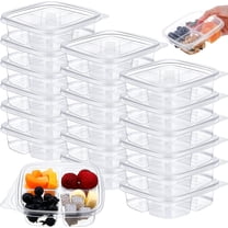 50 Pcs Clear Plastic Bento Boxes 4 Compartment Reusable Snack Containers Leakproof Food Container Food Prep Bento Box with Lids Divided Food Storage Containers for Adults School Work Travel