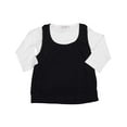 thumbnail image 3 of U Go Girl - Big Girls' Cotton Long Sleeve Layered Top 10831-14/16 (black/white), 3 of 3