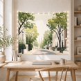 thumbnail image 5 of Tree-Lined Street in a Hazy Green City, Dreamy Illustration for City Lovers, Urban Landscape Art, Housewarming Gift, Tapestry Wall Hanging for Bedroom and Living Room, 5 of 7