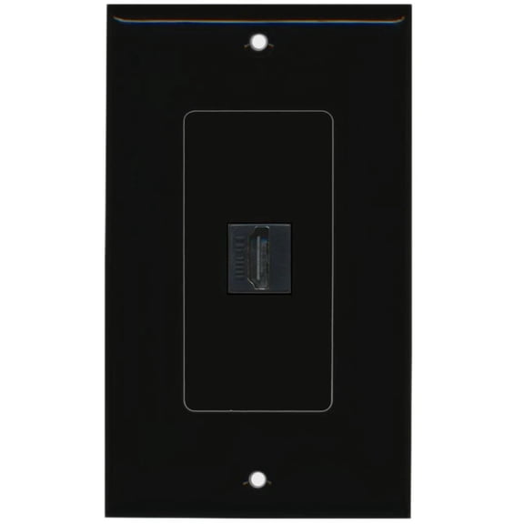 RiteAV - 1 Port HDMI 2.0 Decorative Wall Plate (Black)