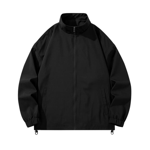Xzbqbs Mens Bomber Jackets Full Zip Up Oversized Workwear Jackets Casual Fashion Lightweight Solid Stand Collar Flight Jackets