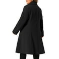 thumbnail image 4 of Agnes Orinda Women's Plus Size Coats Notch Lapel Double Breasted Elegant Trench Winter A Line Pea Coats 3X Black, 4 of 7