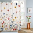 thumbnail image 4 of Shower Curtain Wildflowers Shower Curtains for Bathroom Decor, Waterproof Polyester Shower Curtain Set with Hooks, Extra Long 72" x 78" Farm Floral Branch, 4 of 9