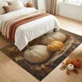 thumbnail image 6 of Thanksgiving Pumpkin Washable Area Rug 3 x 5 ft Fall Country Farmhouse Vintage Maple Leaf Soft Non‑Slip Rugs Stain Repellent Indoor Mats for Entry Foyer, Apartment Living Corner Dining Nook, 6 of 9
