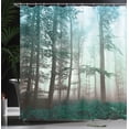 thumbnail image 3 of Ambesonne Forest Shower Curtain, Autumnal Fall Nature Woods, 69"Wx70"L, Dark Turquoise, 3 of 4