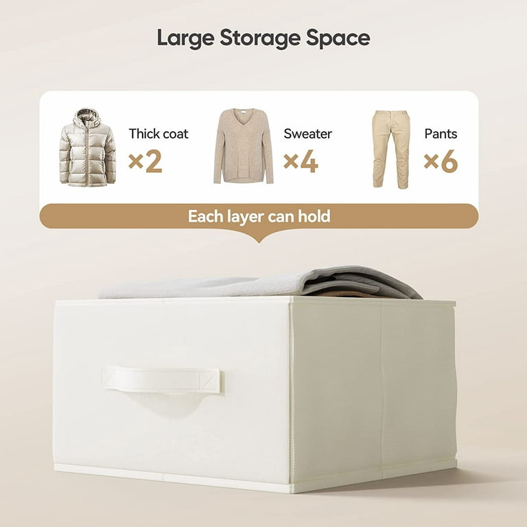 StorageWorks 3-Shelf Hanging Closet Organizer, Adjustable Hanging Closet  Organizers and Storage, 12 ¾”W x 12 ¾”D x 32”H, White & Ivory