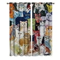 thumbnail image 2 of Group Of Cats Window Treatments Curtains Valance Room Curtains Large Window Window Curtains Curtains Kitchen D, 2 of 5