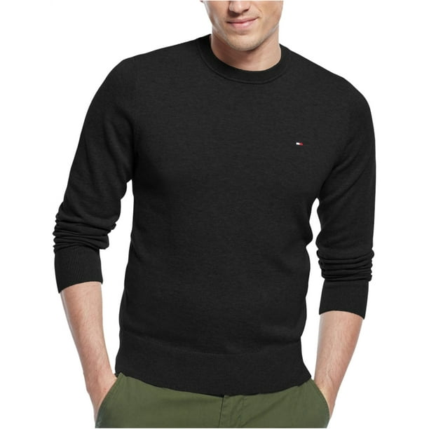 Tommy Hilfiger Signature Knit Pullover Suéter para hombre, negro