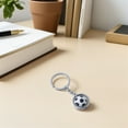 thumbnail image 3 of Llavero metálico con forma de balón de fútbol, llavero deportivo 3D con bola giratoria, regalo de cumpleaños, 3 of 8