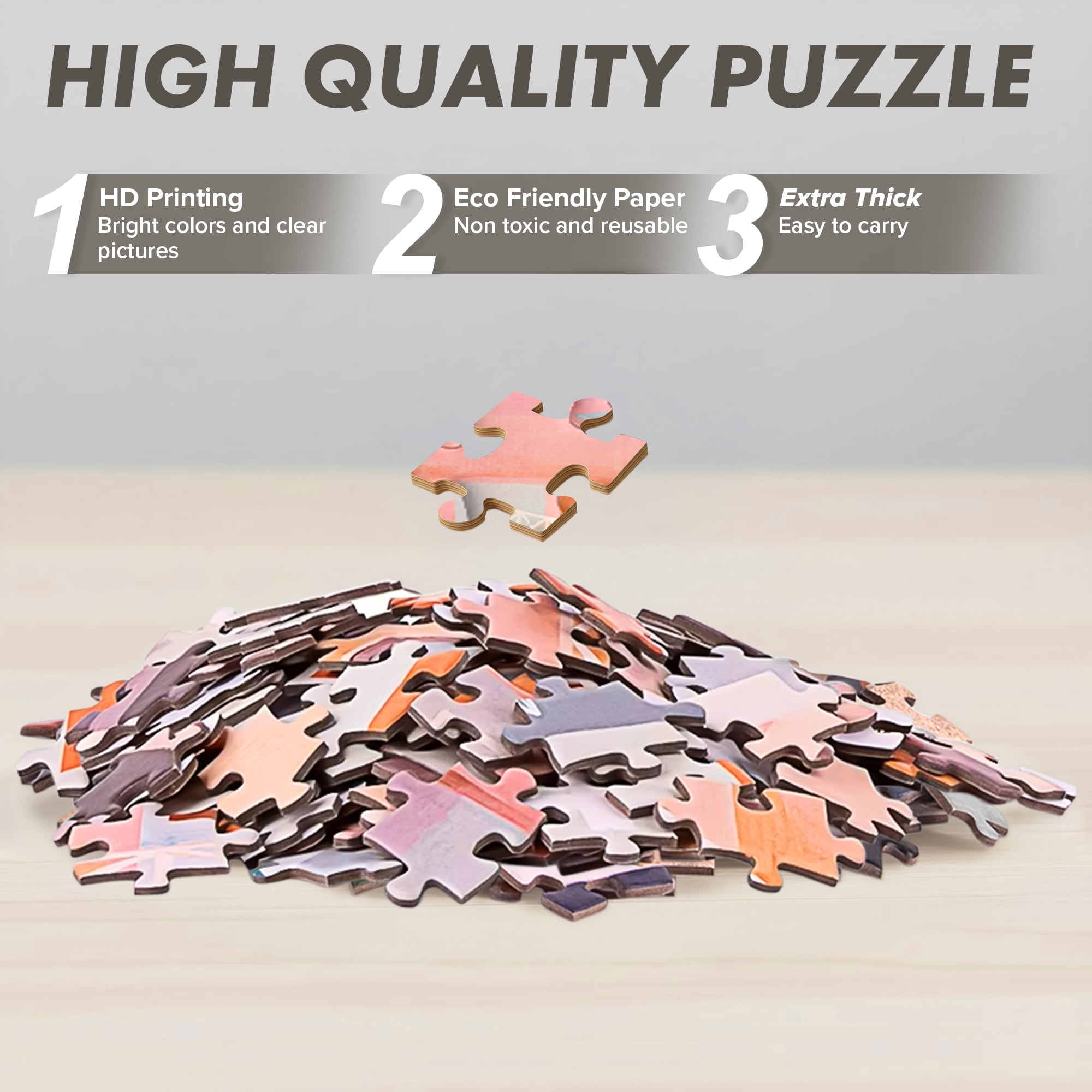 Greece Pink Sky Puzzle 1000 Piece Cylinder Puzzle Tube Gift Jigsaw Puzzle