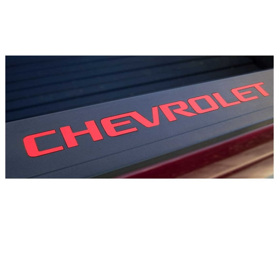 Chevy Silverado Red Bed Rail Cap Rigid Plastic Lettering Kit 2014-2018 GM Licensed