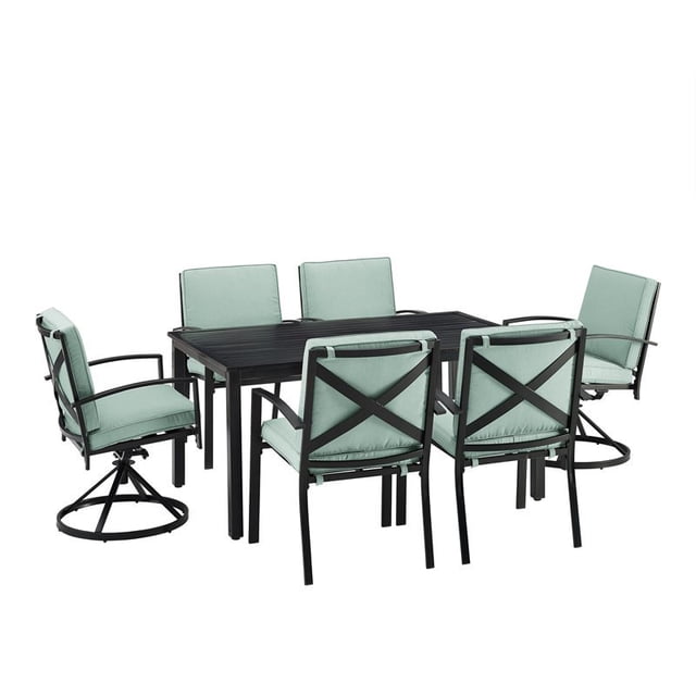 Crosley Kaplan 7 Piece Outdoor Dining Set in Mist
