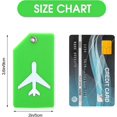 thumbnail image 2 of 8 Pieces Luggage Tags Silicone suitcases for Travel Name Includes Cards with Partial Privacy Cover & Stainless Steel Loops Secure Fastening (Green), 2 of 4