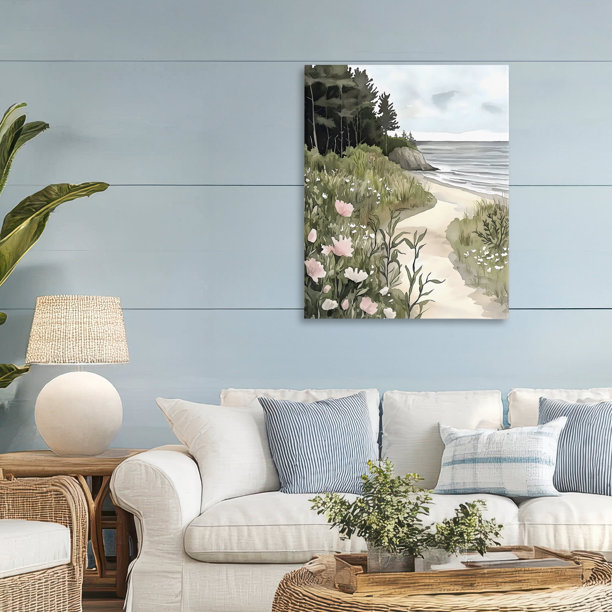 Stupell Industries Coastal Calm Floral Pathway Canvas Wall Art, design by Riley B