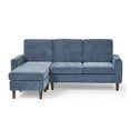 thumbnail image 4 of Aukfa 80" Sectional Sofa for Living Room, 3 Seater Couch with Reversible Ottoman, Chenille, Navy Blue, 4 of 10