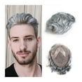 thumbnail image 3 of Men's Wig Human Hair Men Capillary Prosthesis Comfortable Replacement System Pieces, 3 of 6