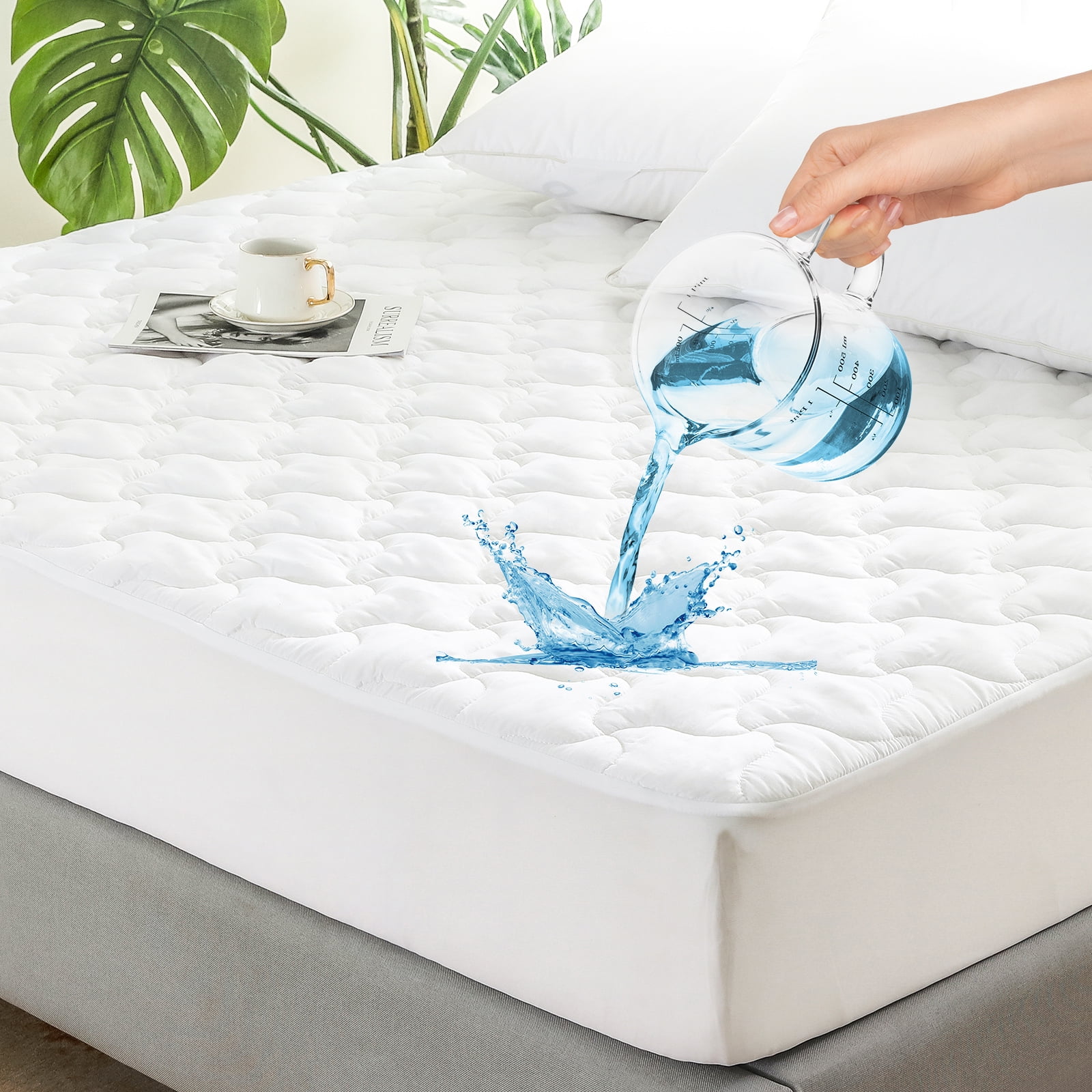 Waterproof Quilted Mattress Protector Deep Fitted Non Allergic 10 Size Available 