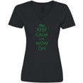 thumbnail image 3 of Inktastic Keep Calm and Mow on Zero Turn Women's V-Neck T-Shirt, 3 of 5