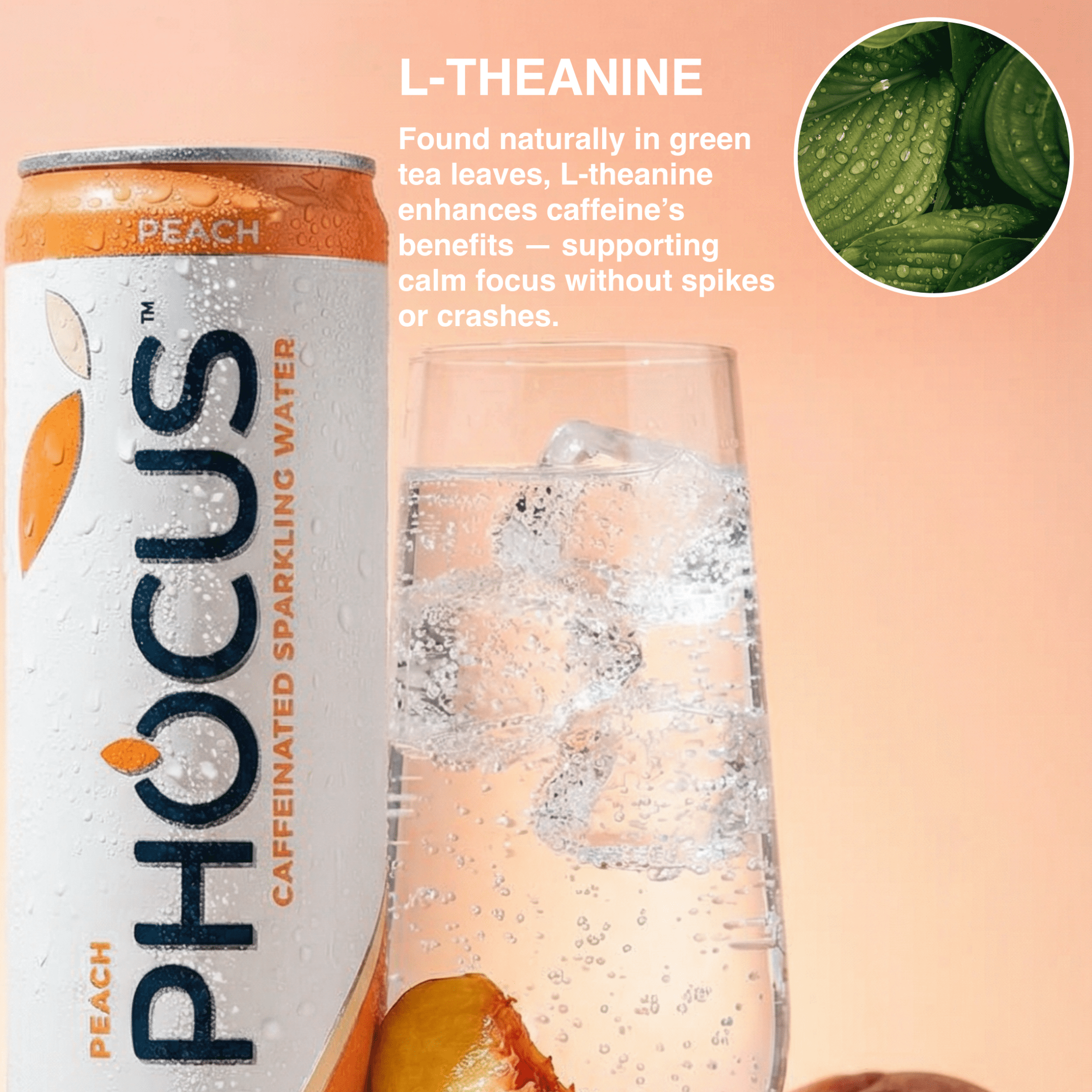Phocus Caffeinated Sparkling Water Peach