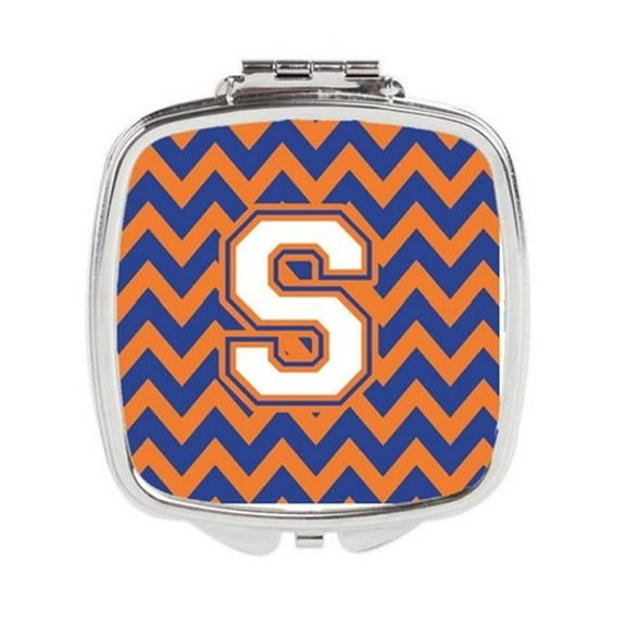 Letter D Chevron Blue & Orange No.3 Compact Mirror - Blue & Orange - 3in. H x 0.3in. W x 2.75in. L