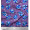 thumbnail image 1 of Soimoi Purple Silk Fabric Aster & Lavender Blue Flower Floral Print Fabric by the Yard 42 Inch Wide, 1 of 1