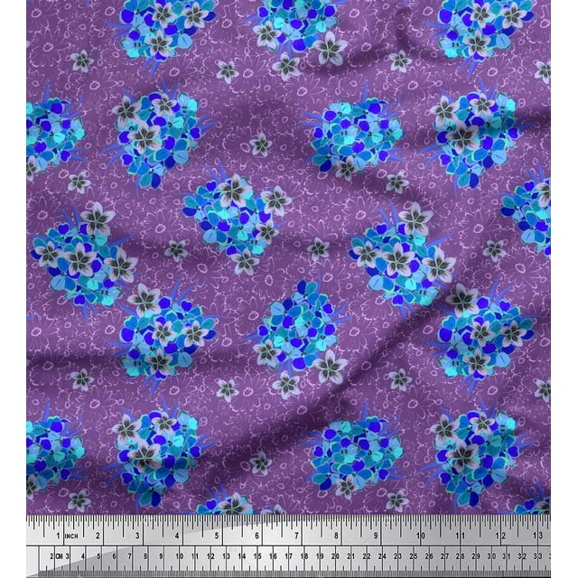 Purple Beaded Rose 42 inch Cotton Poplin Pre Order