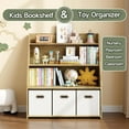 thumbnail image 6 of 3-Tier Montessori Toy Shelf and Toy Storage Organizer, Wood  Bookshelf with 3 Fabric Toy Boxes,  Toddler Children Bookshelf Classroom Bookcase Nursery Book Shelves for  Rooms, 6 of 7