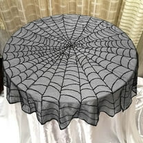 KCEHTA Halloween Tablecloth Round Black Spiderweb Lace Tablecloth Table Runner Halloween Table Cloth Halloween Table Decorations for Home Farmhouse Kitchen Party Decor