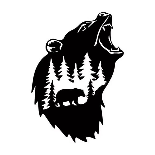 Arte de Pared de Metal con Oso, Decoración de Oso de Metal, Decoración para el Hogar y la Oficina, Esculturas de Pared de Metal con Animales para Montar en la Pared.