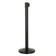 thumbnail image 3 of M&T Displays Crowd Control Stanchion Barriers Queue Post 37 inch High Safety Barrier Stands Line Dividers Retractable Red Belt 9.85'/118" Heavy Base Floor Standing Steel Indoor Outdoor (2-Pack), 3 of 10