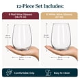 thumbnail image 4 of Libbey Stemless Wine Glasses Set of 12, Dishwasher Safe Set Of Wine Glasses, Perfect for Cocktails, Water, and Outdoor Glassware, 4 of 6