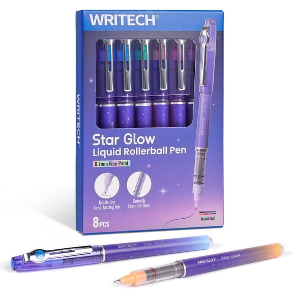 Bolígrafos Rollerball WRITECH Star Glow 8 unidades 0.7 mm Colores surtidos
