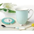thumbnail image 5 of Euro Style Porcelain Tea Cup Coffee Mug with Lid for Breakfast Home Kitchen ((Blue Stripe Pattern) (Blue)), 5 of 5