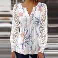 thumbnail image 2 of CEHVOM Blouse d'Été à Col Rond Imprimée Décontractée à Manches Longues Boutonnée pour Femmes en Solde, 2 of 6