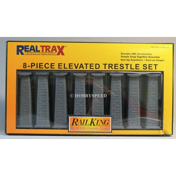 MTH RAILKING 8 Piece Elevated Trestle Set for REALTRAX O Gauge 40-1136