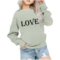 thumbnail image 2 of Milgrthf Chandail en Molleton Graphique Lettre de la Saint-Valentin pour Filles Mignon Manches Longues Col Rond Chandail Vert 11 Ans, 2 of 7