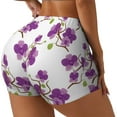 thumbnail image 2 of Naloa Orchids Flowers Biker Shorts for Women Seamless Scrunch Short Women’s Yoga Shorts for Gym Running Sport Shorts - Large, 2 of 9