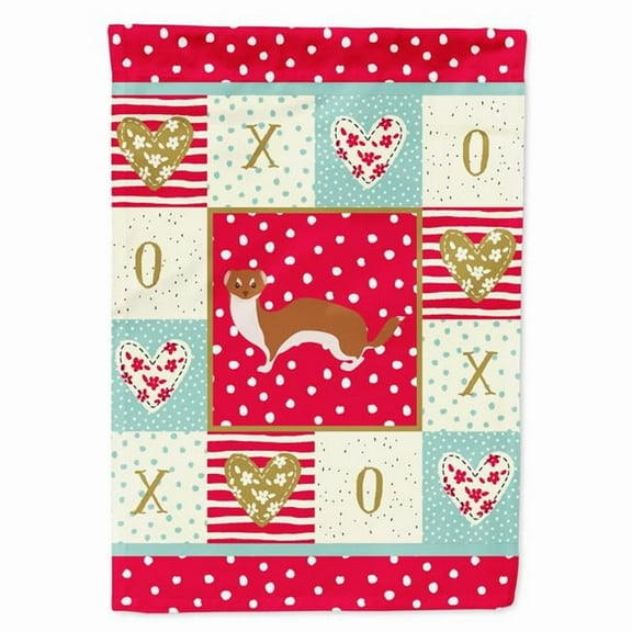 Caroline's Treasures CK5297GF Weasel Love Flag Garden Size, Small, multicolor