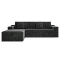 thumbnail image 7 of 104.3" L-Shaped Corduroy Sectional Sofa , No-Assembly Modular Couch, Deep Seat Recliner Lounge with 2 Pillows，Living Room & Bedroom, Gray, Left, 7 of 7