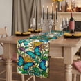 thumbnail image 6 of Butterflies Flowers Cotton Linen Table Runner for Dining Kitchen, Vintage Watercolor Animal Floral Plant Wedding Outdoor Party Tablerunners, Dresser Scarf Coffee Tablecloth Runners 13x70 Inches, 6 of 8